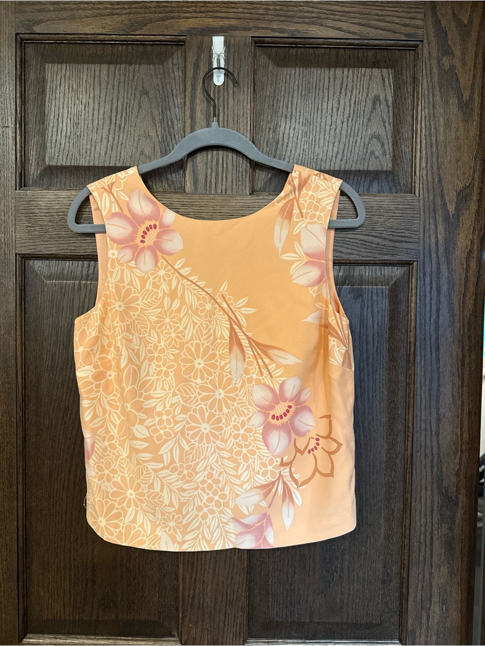 Tommy Bahama Peach Floral 109% Silk Sleeveless Tank Size small